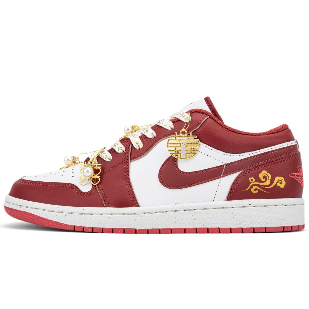 Jordan Air Jordan 1 Low top Flat Skateboard Shoes Women's Red FJ3465-160(Team18-SBOX)
