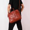 Men's Retro Genuine Leather Multi-Compartment Briefcase and Backpack