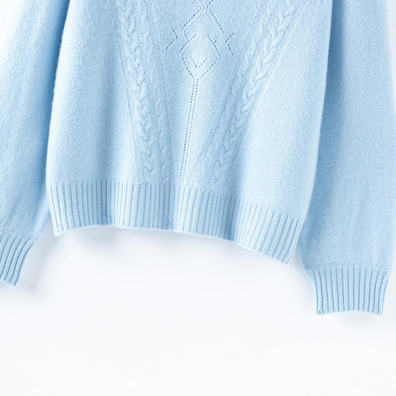 Women's Cashmere Sweater Qinghe Cashmere 30% Cashmere 70% Wool Autumn and Winter Cashmere Pullover Soft and Warm