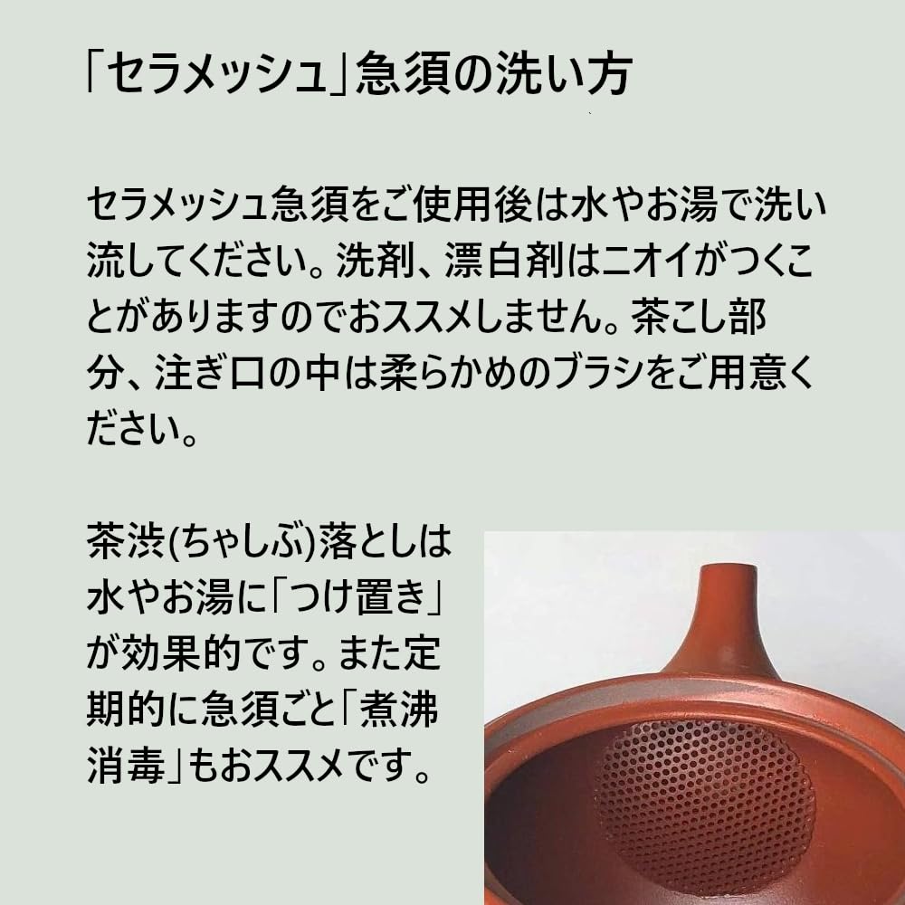 Tokoname Ware Large Teapot with Ceramic Tea Strainer, Ceramesh, 480ml, Made In Japan (Red Clay)