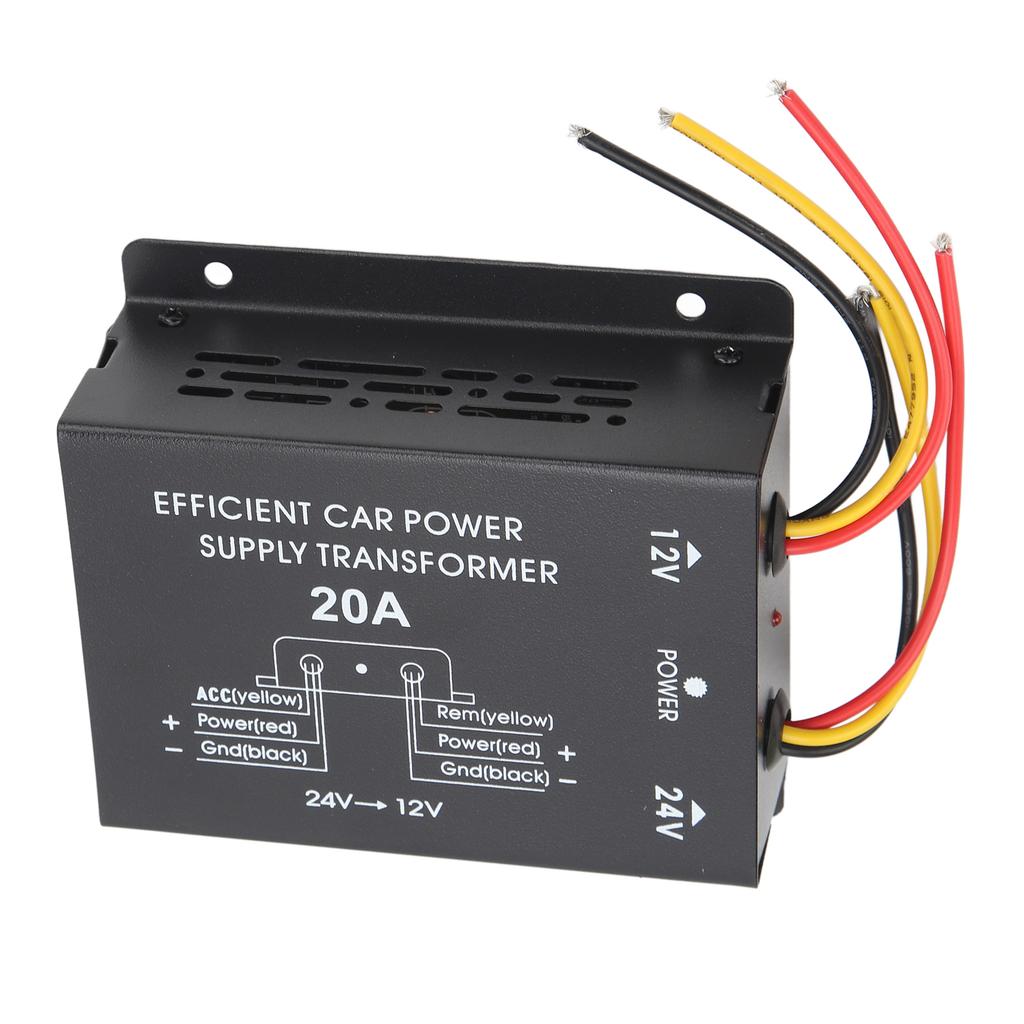 Car Electric Converter 20A 24V To 12V DC Electric Power Transformer Adapter for Walkie Talkie Car Display Truck Bus