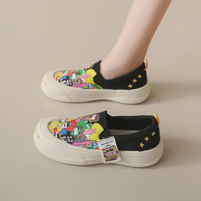2024 Women's Korean Style Slip-On Canvas Flats - Casual Fashion