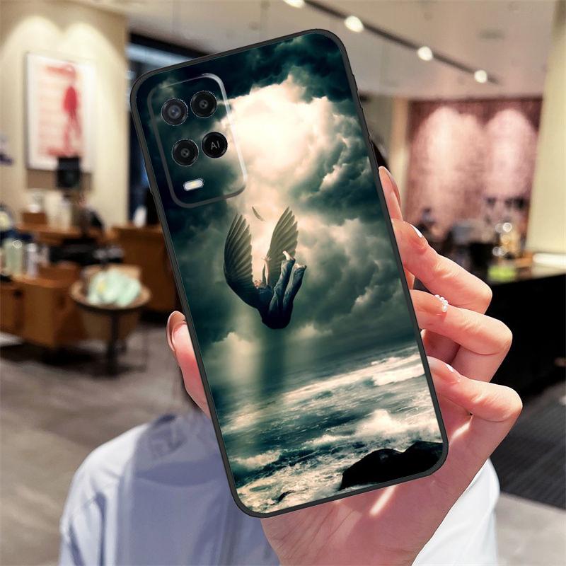 Angel Wings Painting Case For Oppo A94 A54 A40 A60 A80 A98 A78 A18 A38 A58 A16 A76 A96 A17 A77 A74 A57S A15 Cover