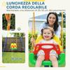 Adjustable Garden Swing for Children with Backrest and Barrier, In Steel and PP, 128x155x157 Cm, Green