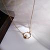 Elegant Baroque Pearl Necklace - Clavicle Chain with Cool French Style Pendant for Women