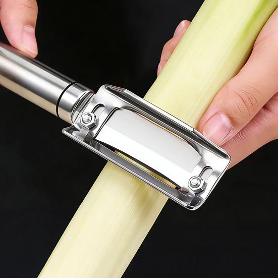 Fruit Vegetable Peeler, Stainless Steel Heavy Duty Adjustable Peeler, Multifunctional Kitchen Tool for Sugarcane Pumpkin Potato Lettuce