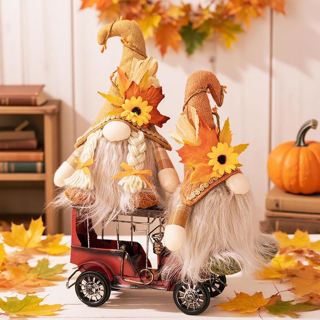 Thanksgiving Autumn Light-Up Maple Leaf Gnome Ornament