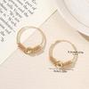 European and American Fashionable Screw Thread Bead Earrings - Versatile Copper Hoops for Women
