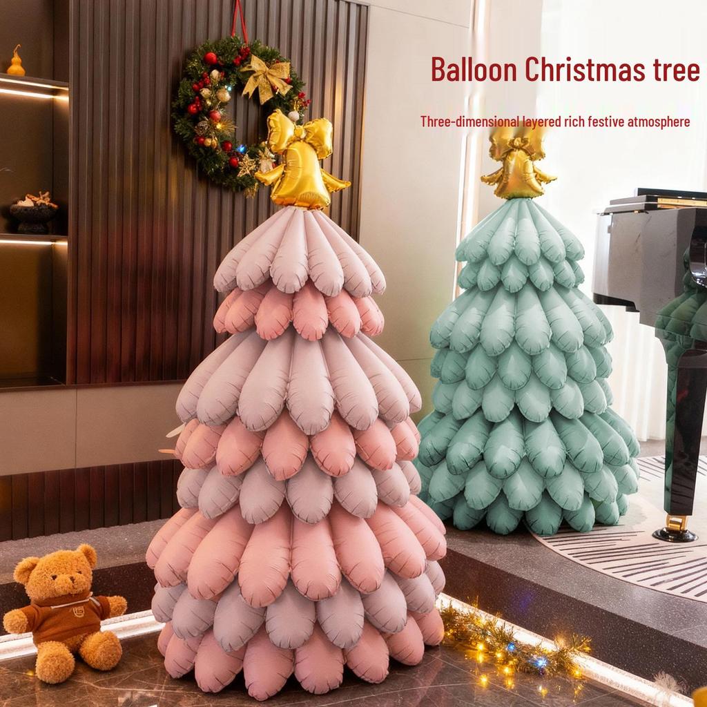 Inflatable Christmas Tree Scene with Matte Balloons for Shopping Mall Window Display Prop