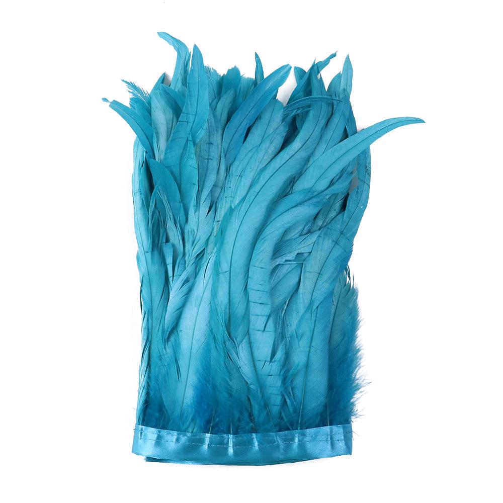 2M Cock Tail Feather Cloth Edge Decoration 25-30Cm 10-12 Inch Chicken Feather Ribbon Wedding Party Decoration Dress