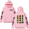 Anime Dorohedoro Character Grid Sleeve Print Hoodie Unisex Pullover Sweatshirt Dark Manga Harajuku Streetwear Long Sleeve Casual Hooded Tops