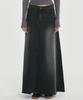 Nigaennikol Maxi Washing Denim Skirt_Black