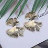 New Foreign Trade Explosion Metal Retro Fashion Trend Temperament Personality Versatile Flowers And Leaves Stud Earrings