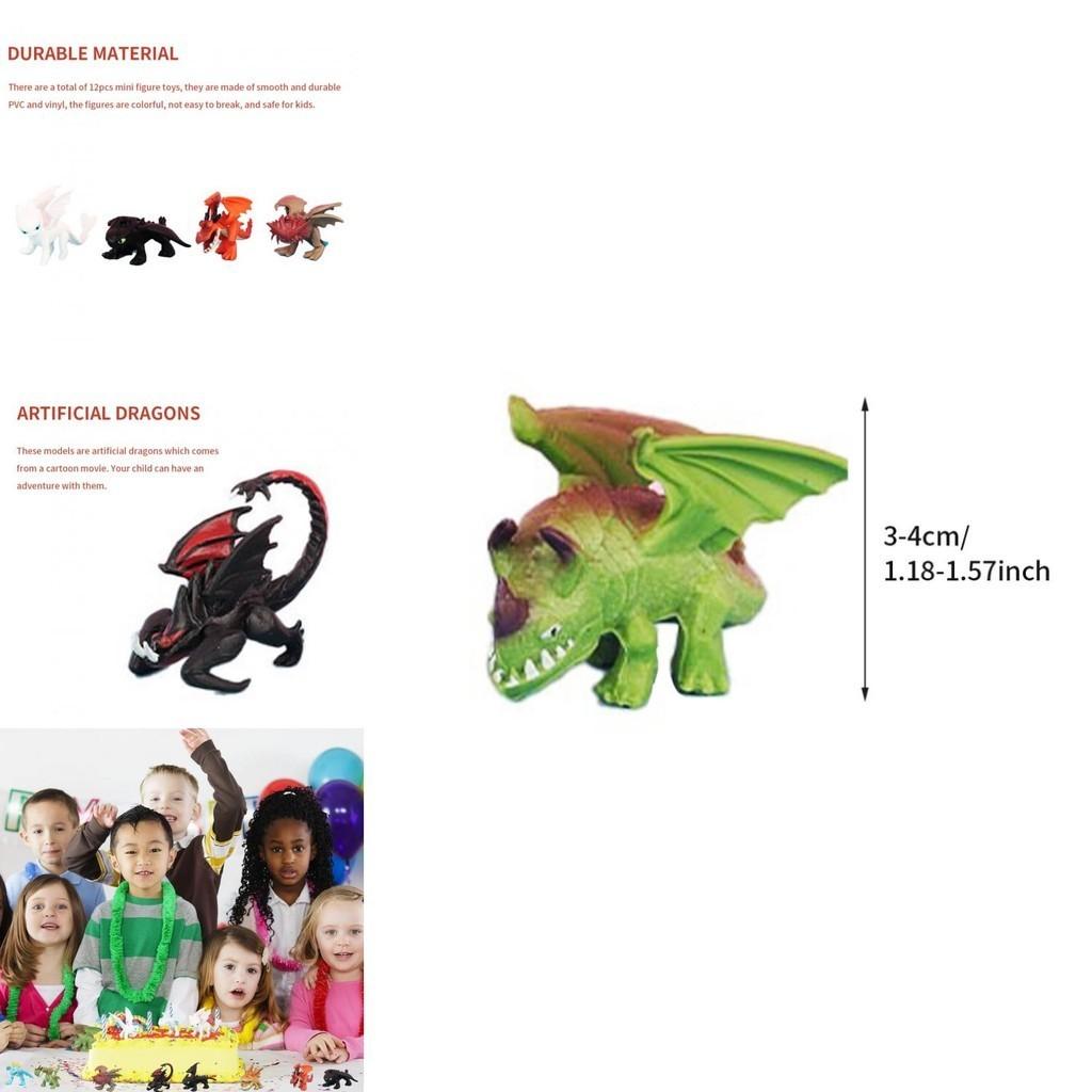 123q Set Of 12 Pvc Figures From Popular How To Train Your Dragon Series