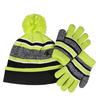 Winter Kids Hat And Gloves Set for Boys Girls Toddler Knitted Pompom Hat And Gloves Set Thick Warm Fleece Lined Accessories for Cold Weather
