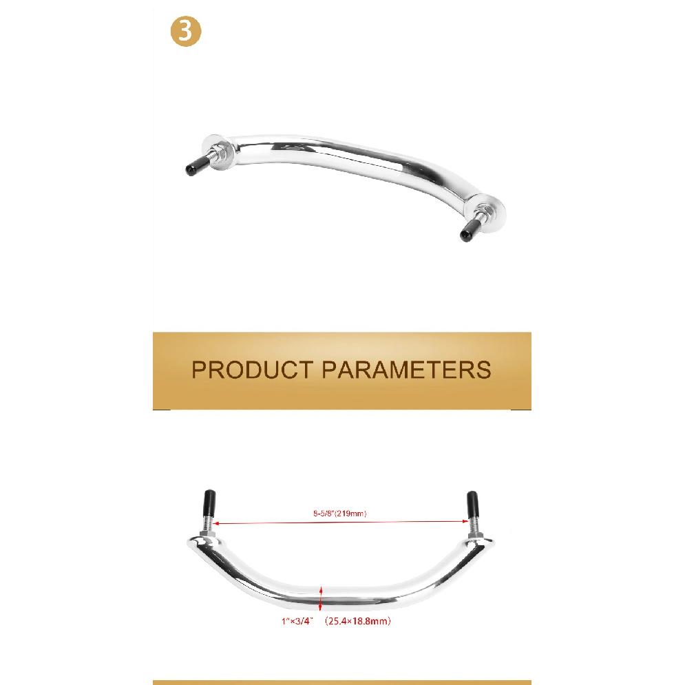 Boat Accessories Boat Handrails Marine Polished 8-5/8" Handle 316 Stainless Steel Deck Handrail High Quality for Yacht Hardware