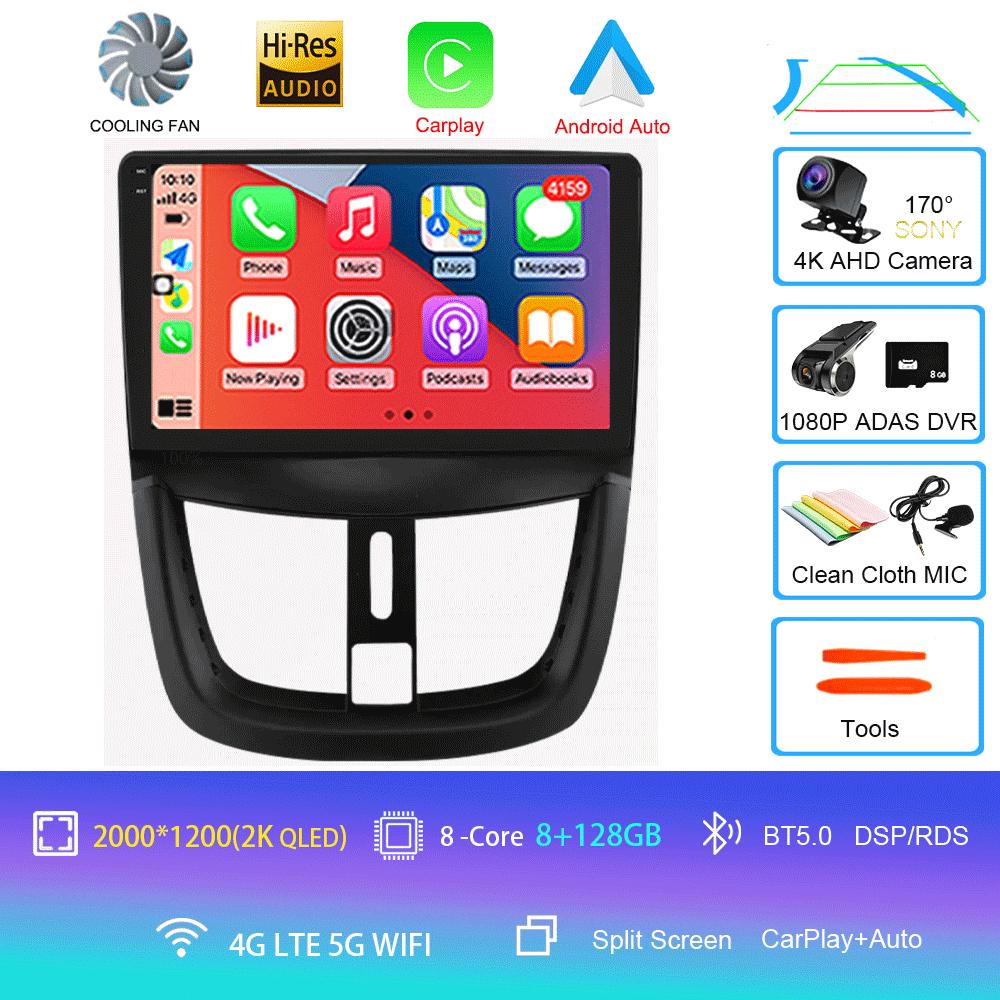 Android 14 Carplay Auto For Peugeot 207 CC 207CC 2006 - 2015 Car Radio GPS Multimedia Video Player Stereo WIFI+4G DSP