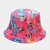 Hats men and women spring and summer new cartoon animal pattern double-sided basin hat outdoor travel sunscreen sunshade bucket hat