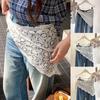 Vintage Crochet Hollow Scarf For Women Triangle Headband  Summer Lace Embroidery Neckerchief Travel Literary Po Hair Scarf