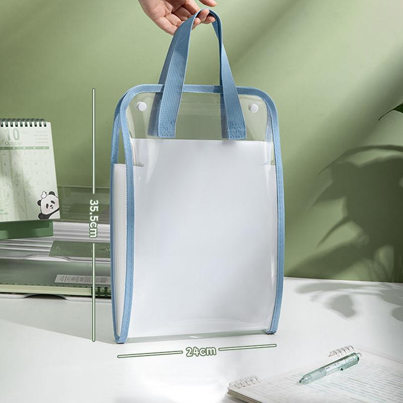 Expandable File Storage Pocket With Built-In Organizer Large Capacity Portable Transparent Waterproof Tote Folder