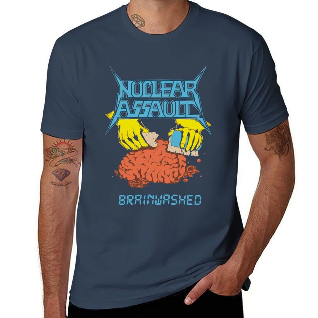 Nuclear Assault Brainwashed Tshirt Functional Casual Short Sleeve Tee