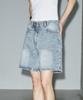 Hellenepaliseu Studded Bermuda Pants [Light Blue]