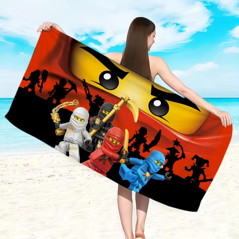 L-LEGO N-Ninjago Towel Soft Lightweight Anti-Sand Large Beach Towel Quick-Drying Bath Sports Family