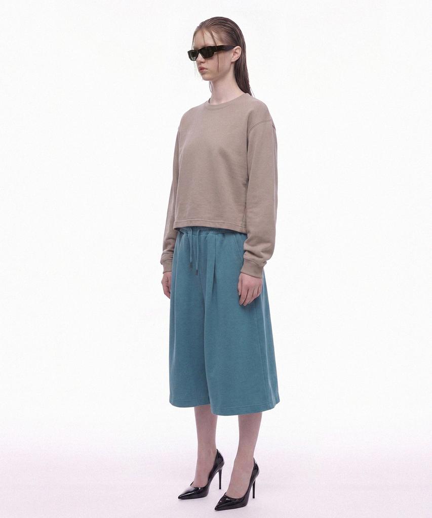 PRINOAR Semi-Crop Long Sleeve T-Shirt - Ginger Beige