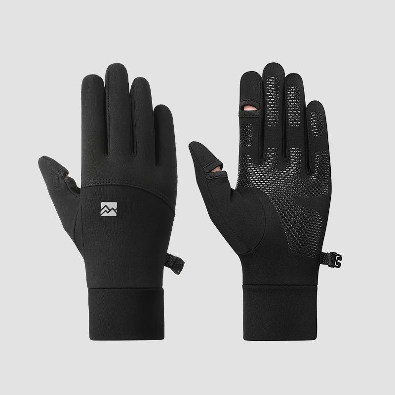 

Outdoor Thin Fleece Gloves Skiing Inner Lining Gloves Autumn and Winter Driving Touch Screen Anti Slip Riding Sports M чёрный