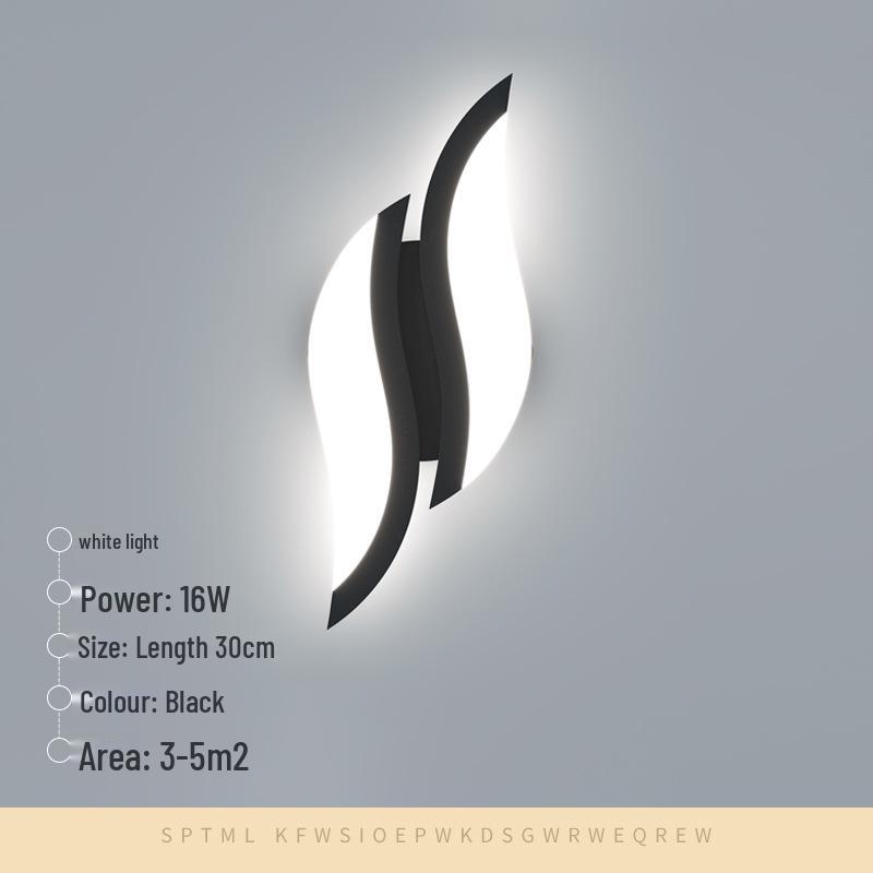 Modern Minimalist Wrought Iron Acrylic LED Wall Lamp for Bedside and Staircase Decoration