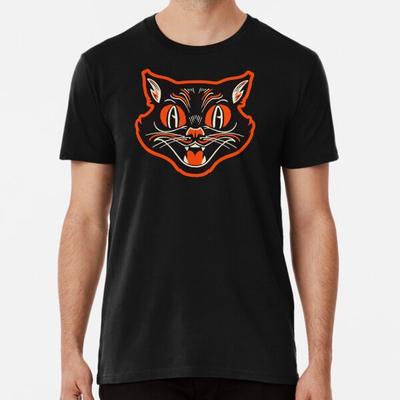 Retro Vintage Halloween Angry Black Cat Grow S To 5XL Made In the AU/USA T-Shirt
