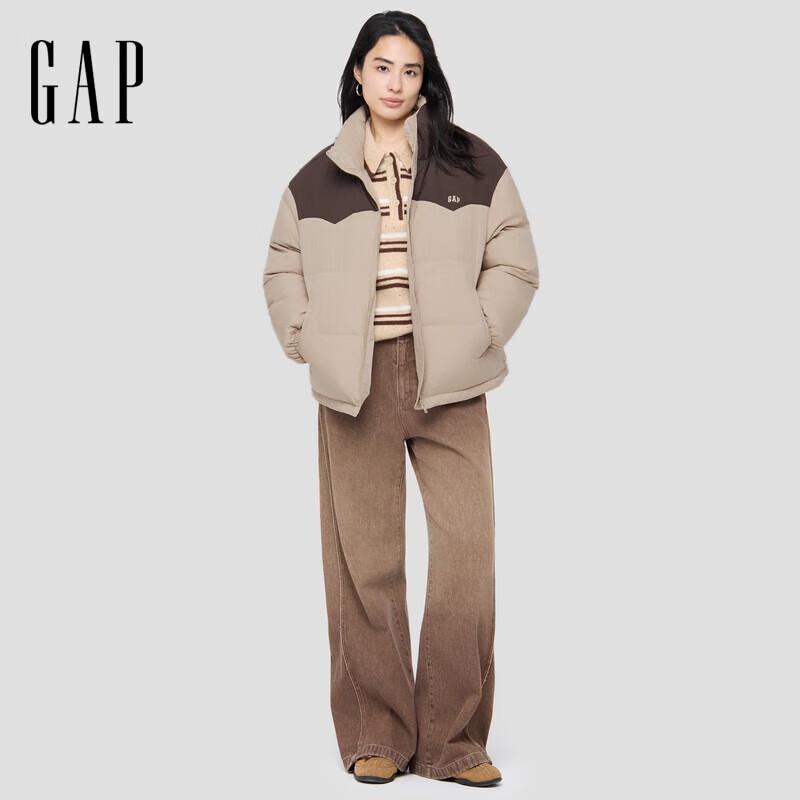 

Gap Women s Color Block Stand Collar Down Jacket M