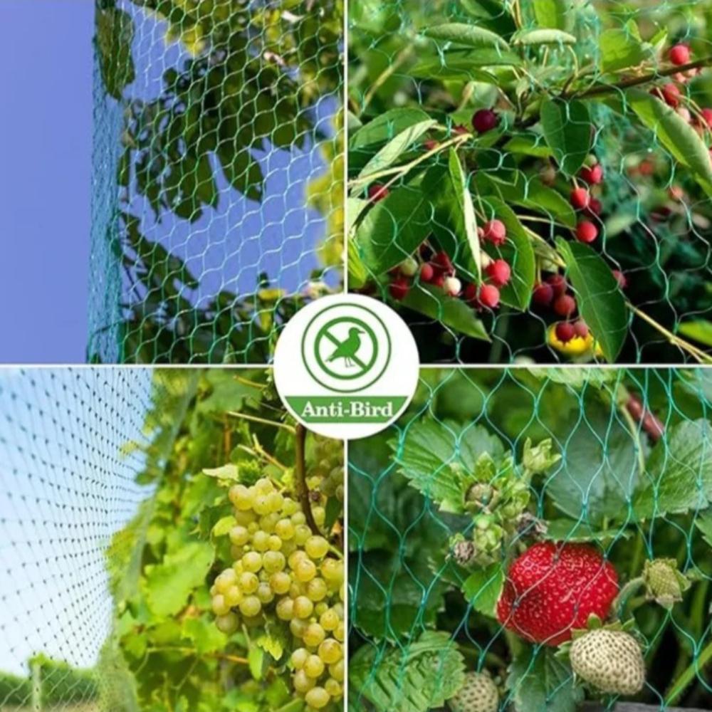Malla de Jardín Verde Tejida 2/5M Protege Plantas Frutas Flores Árboles Valla Elástica Malla Duradera Detiene Pájaros Ciervos Animales
