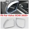 For VOLVO XC40 2018 - 2025 Car Rearview Mirror Rain Shade Eyebrow Eyelid Frame Cover Kit Trim ABS Chrome Accessories Exterior