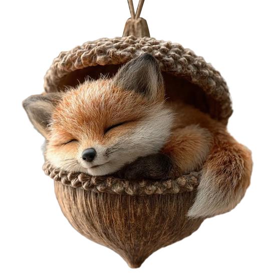 Ornements Gland Animaux de la Forêt Acrylique Pomme de Pin Animal Décoration d'Arbre de Noël Rustique sur le Thème de la Nature Décoration d'Intérieur pour les Amoureux des Animaux