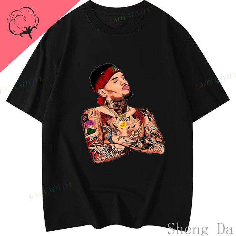 Chris Brown Breezy Bowl XX Tour 2025 Tshirt Camisa Rapper Hip Hop Streetwear Pop Music T Shirts Casual Cotton Vintage Tshirts S