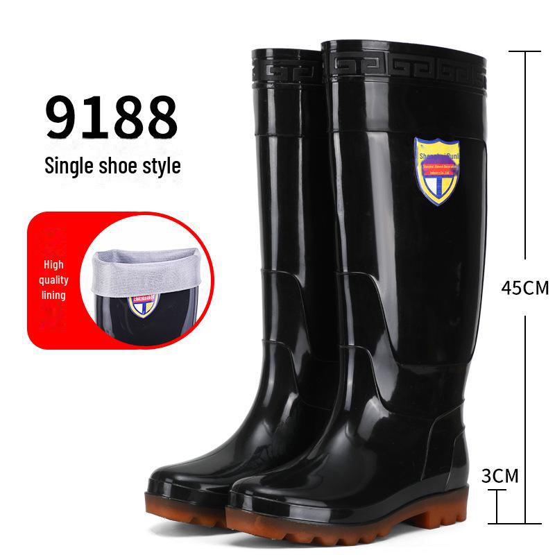 Herr 45 cm Extra Höga Vattentäta & Oljebeständiga Arbetskängor med Extra Tjock Sula över Knäet