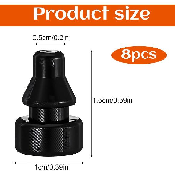 8Pcs Rubber Feet for Slow Cookers, Replaceable Slow Cooker Legs Pot Ert Accessories Prevent Scratches Marks and Damages Rubber Push-in Bumper, Black