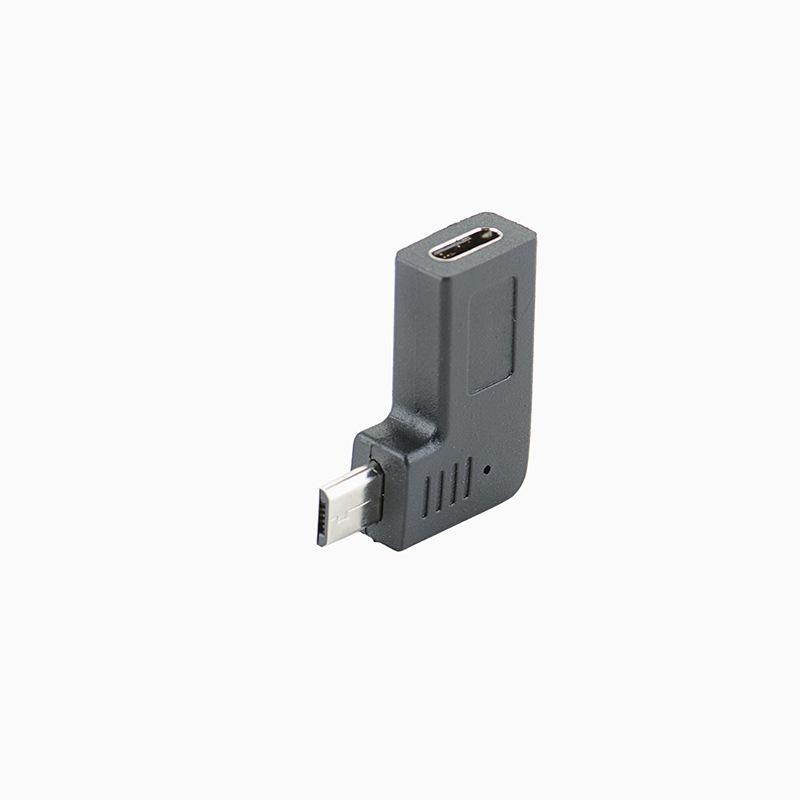 Right Angle Type C to Micro USB OTG Adapter Snug Fit No Loose Fast Charging Data Sync Converter for All Android Mobile Devices