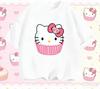 Sanrio 2026 Summer Comic Form Hello Kitty Image 100 Cotton Printed Casual Tshirt Adult Children Parentchild Top Homewear Y2k