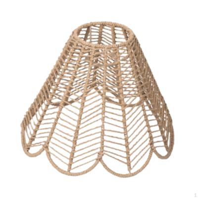 Woven Paper Rope Lamp Shade Drum Shaped Decorative Home Decor Unique Handwoven Boho Shades