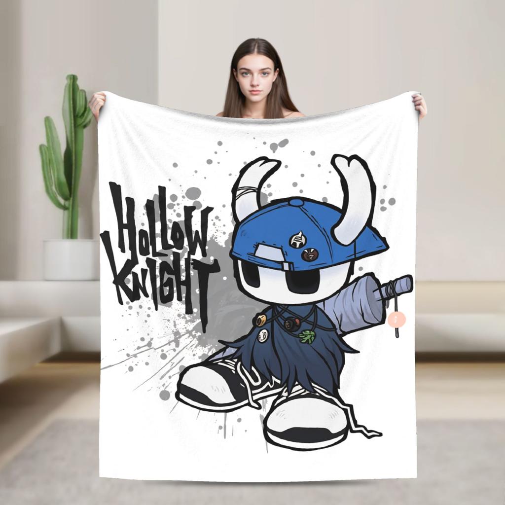 Hollow Knight Silksong Blanket Warm Funny Plush Throw Blanket For Kids Outdoor Flannel Bedspread Bed Cover