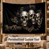 Skull Gothic (112) Theme Wall Tapestry Customized With Name Text Personalized Hanging Tapestry For Bedroom Living Room Decor