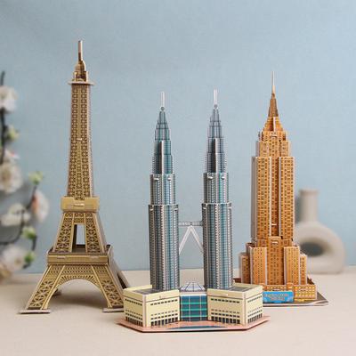 Weltberühmte Gebäude 3D Modell Papppuzzle für Kinder DIY Handgemachtes Spielzeug Desktop Dekorationen Kindergeschenk