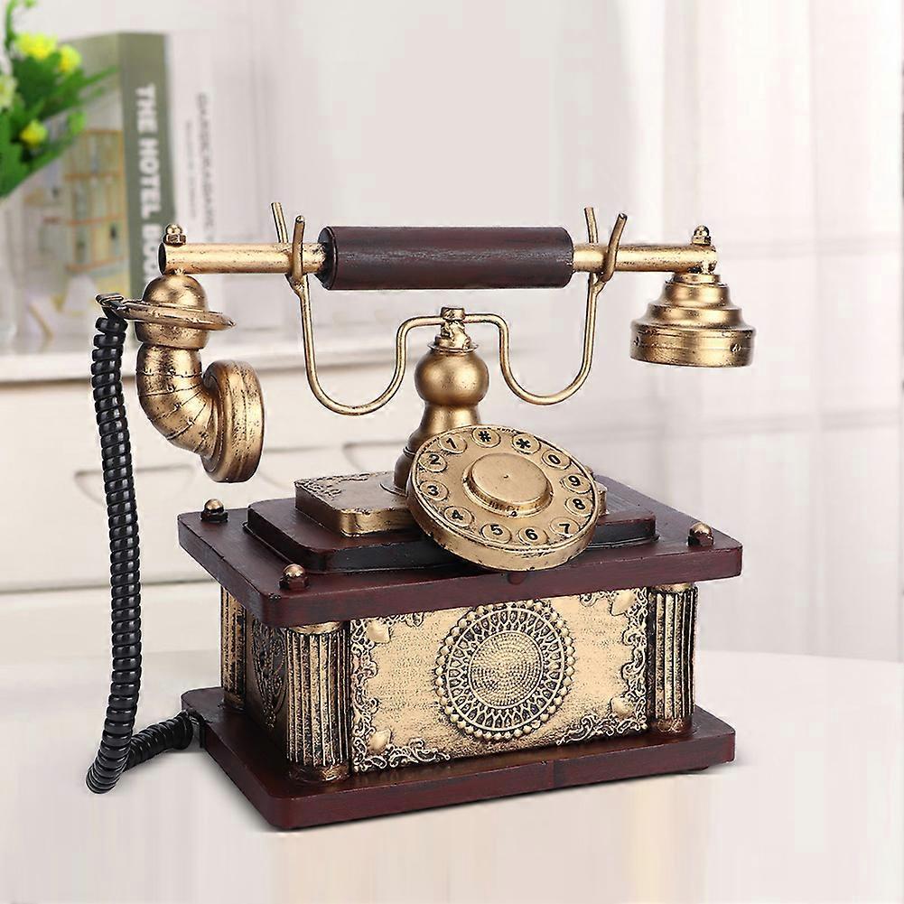 Vintage Telefon Miniaturmodell Figur Antike Eisenhandwerkskunst Ornament Heim Schreibtisch Dekor