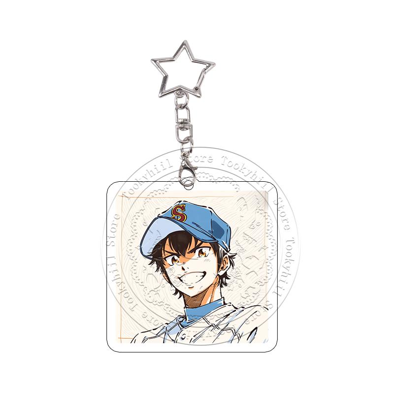 

Ace of Diamond Backpack Charm Eijun Sawamura Acrylic Keychain Kazuya Miyuki Pendant Keyring Key Charms Decor Anime Cartoon Gift 4cm