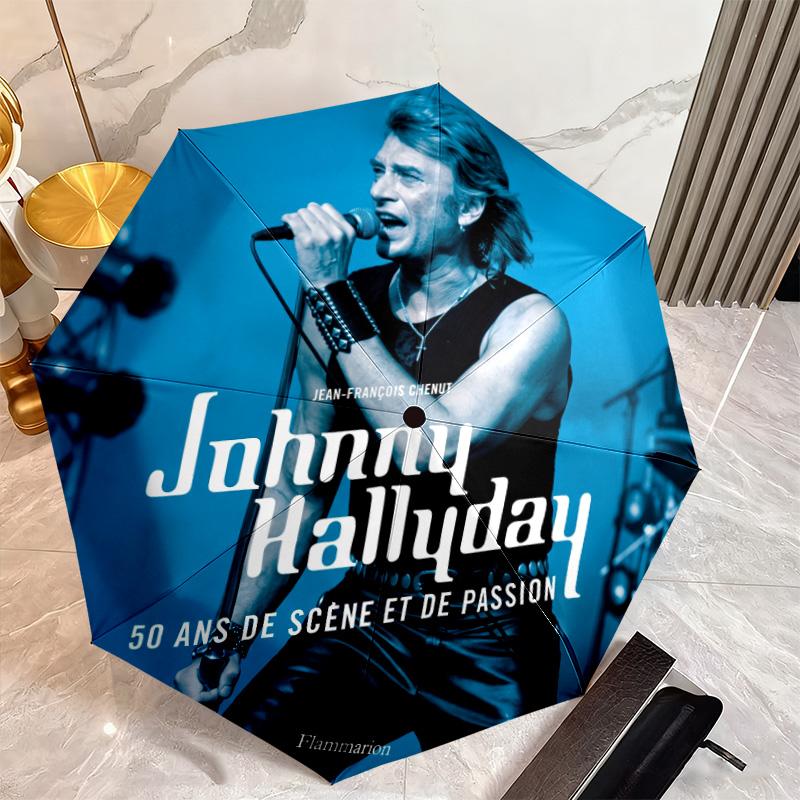 French legendary rock singer and actor Johnny Hallyday umbrella is suitable for all seasons, including home travel and outdoor activities Y1