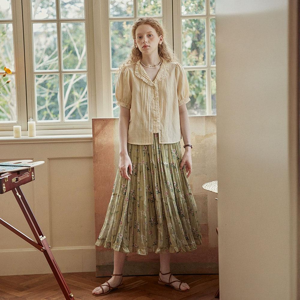 Peulaudeumali Pm_Vintage Floral Tiere Skirt