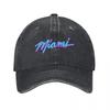 Retro Miami Seaside City Baseballová čepice Klasická Opotřebovaná Praná Florida USA Osobnostní Písmeno Snapback Klobouk Unisex Outdoorové Klobouky