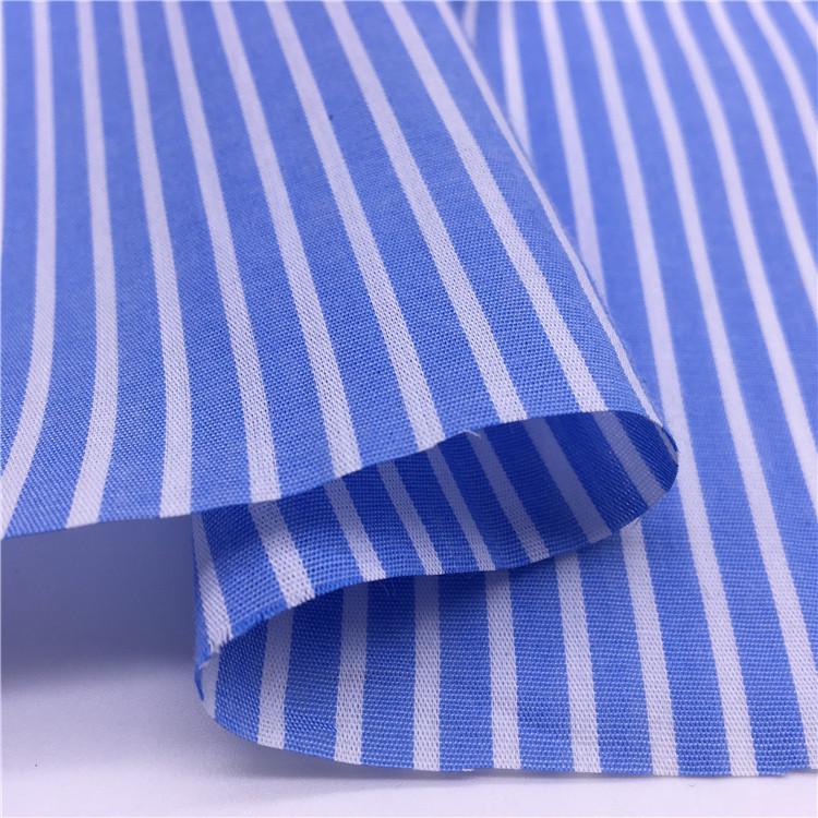 High-Density Yarn-Dyed 50S Cotton Fabric with 0.2CM Stripes for Premium Shirts